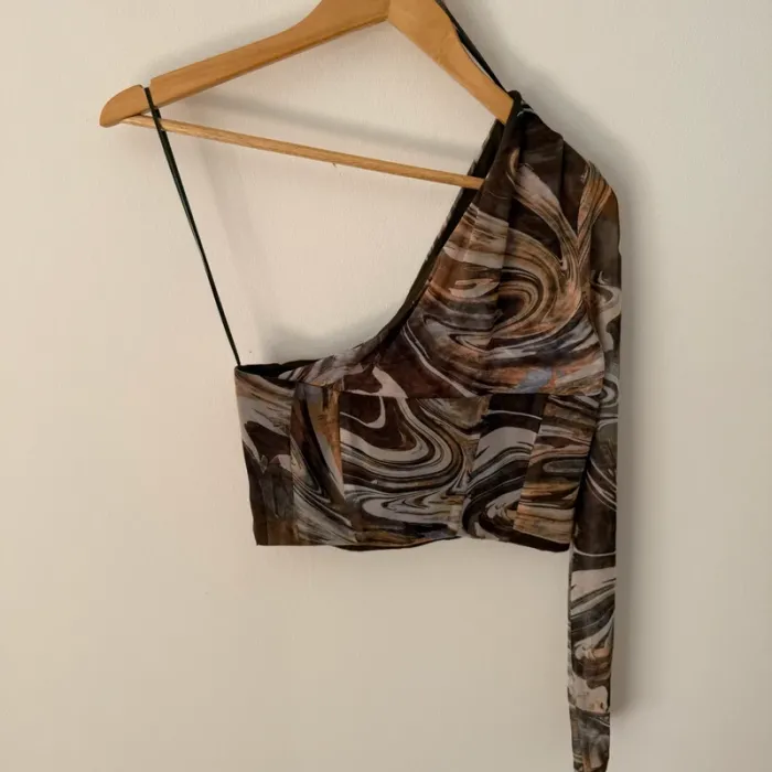 Haut asymétrique une manche Zara - Taille S - photo numéro 6