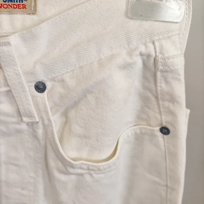 Jean blanc - Teddy Smith - type Wonder - taille 36 / 37 - 100% coton taille haute + boutons A631 - photo numéro 4