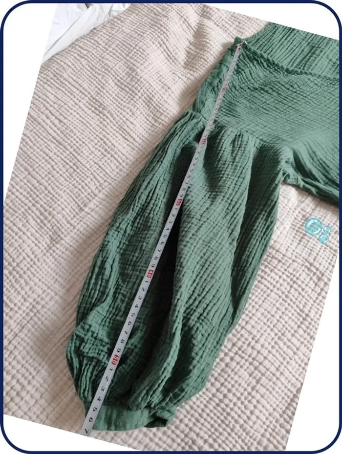 Robe verte / gaz de coton / S - photo numéro 12