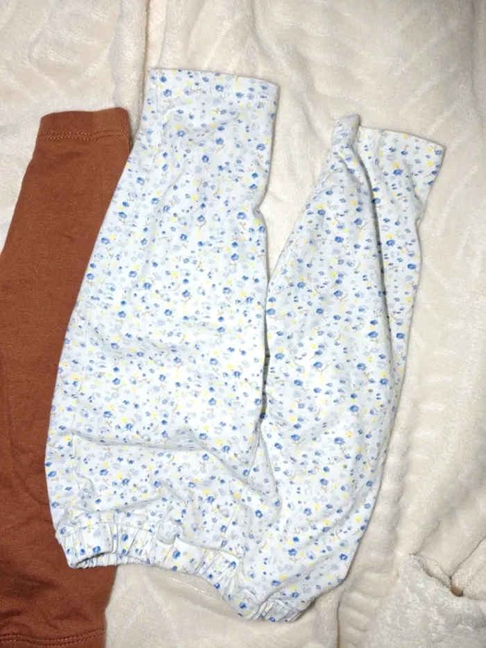 Lot de leggings 74cm rose marron bleu - photo numéro 7