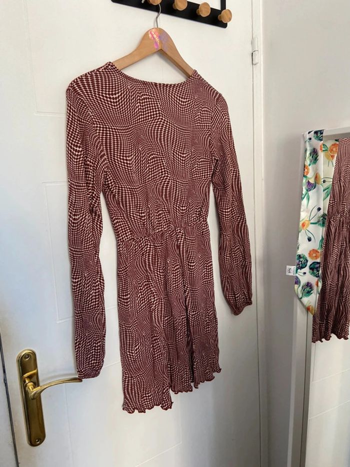 Robe manches longues style années 80 à pois Pull and Bear Taille S - photo numéro 2
