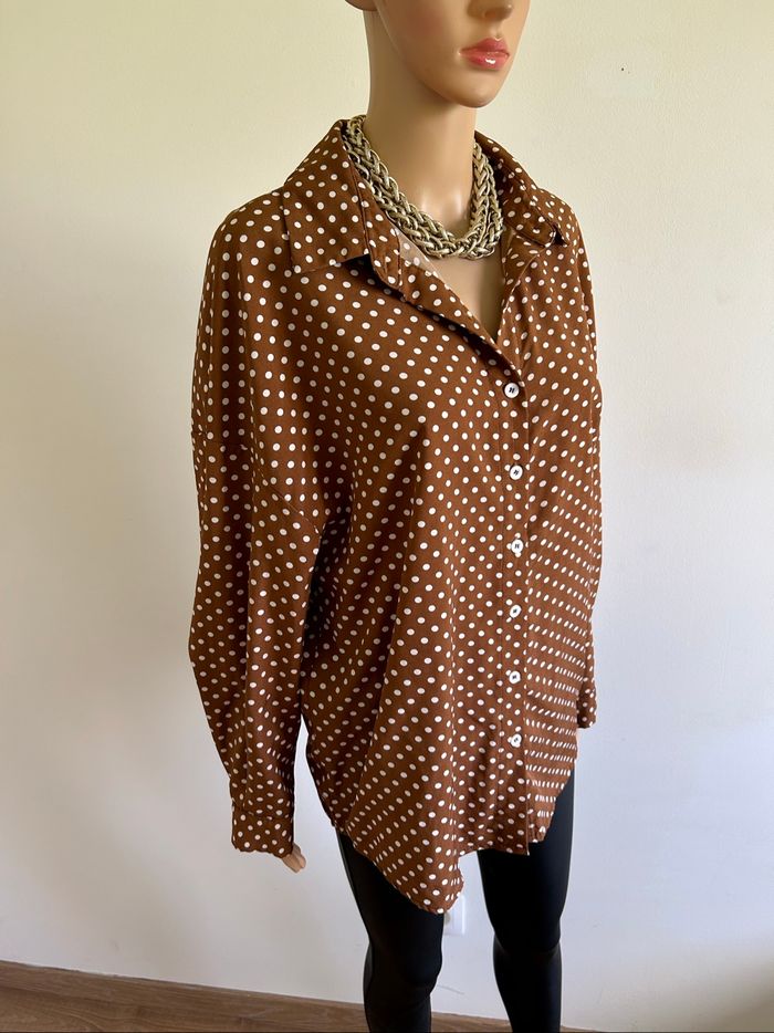 Chemise à pois à manches longues Shein taille L jamais portée - photo numéro 2