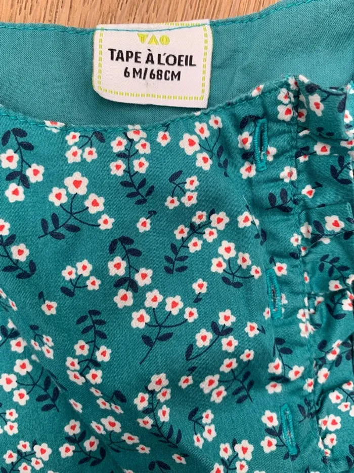 Robe bleue fleurie TAO 6 mois - photo numéro 2