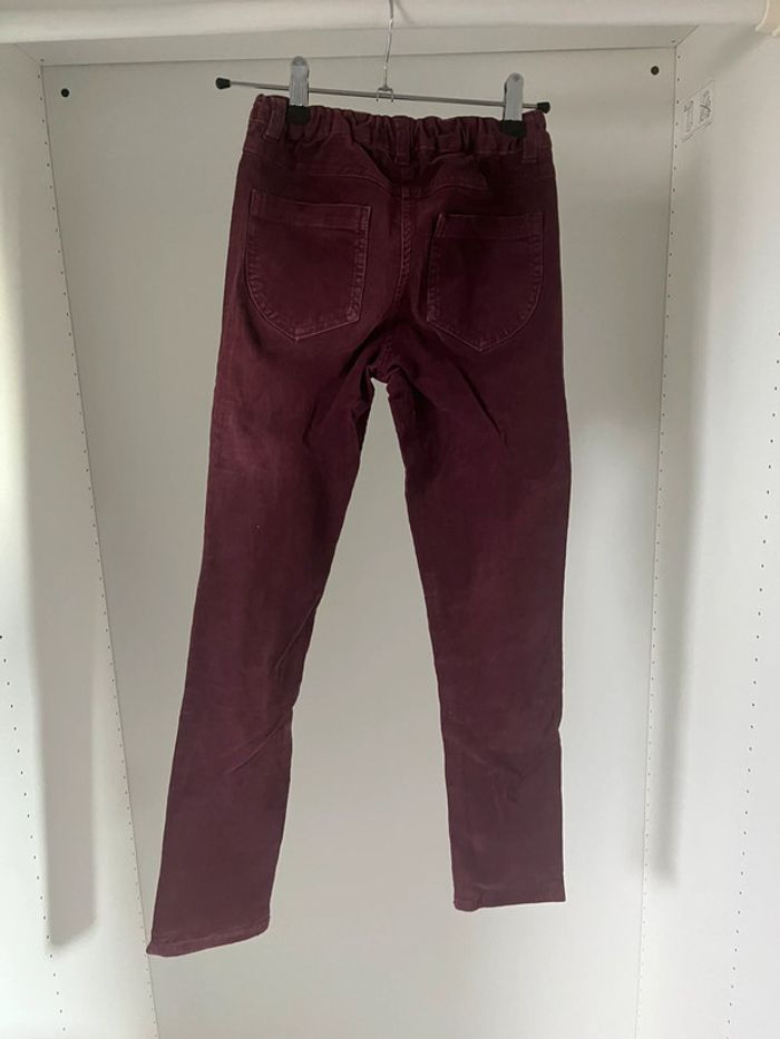 Jean en velours bordeaux NKY Taille 10 ans - photo numéro 2