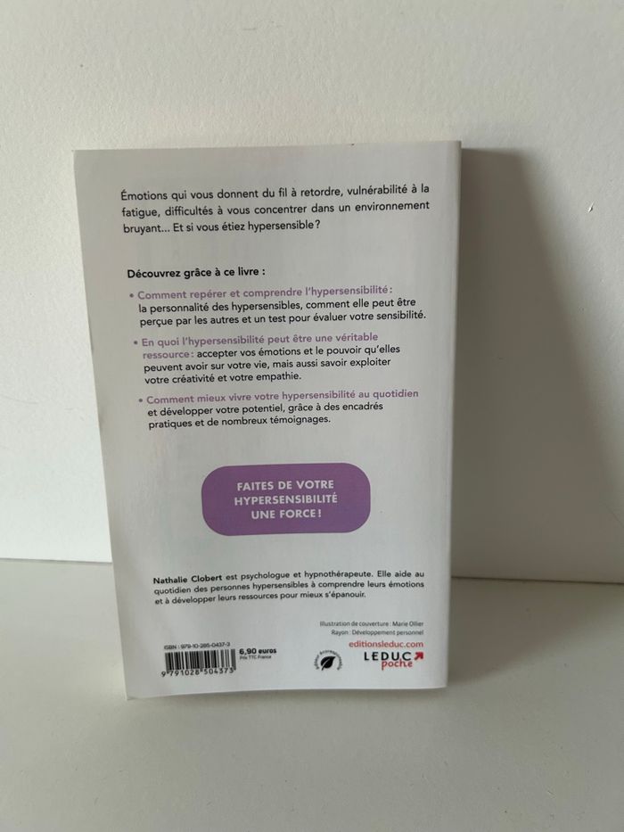 Livre développement personnel Domptez votre hypersensibilité - photo numéro 2