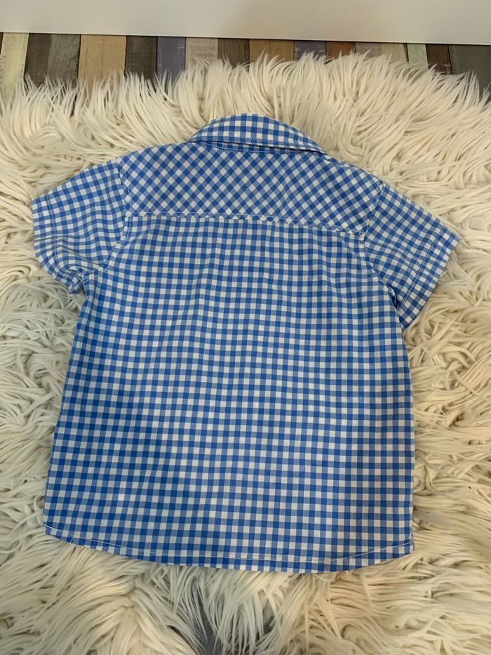Chemise vichy / carreau blanc et bleu - photo numéro 4