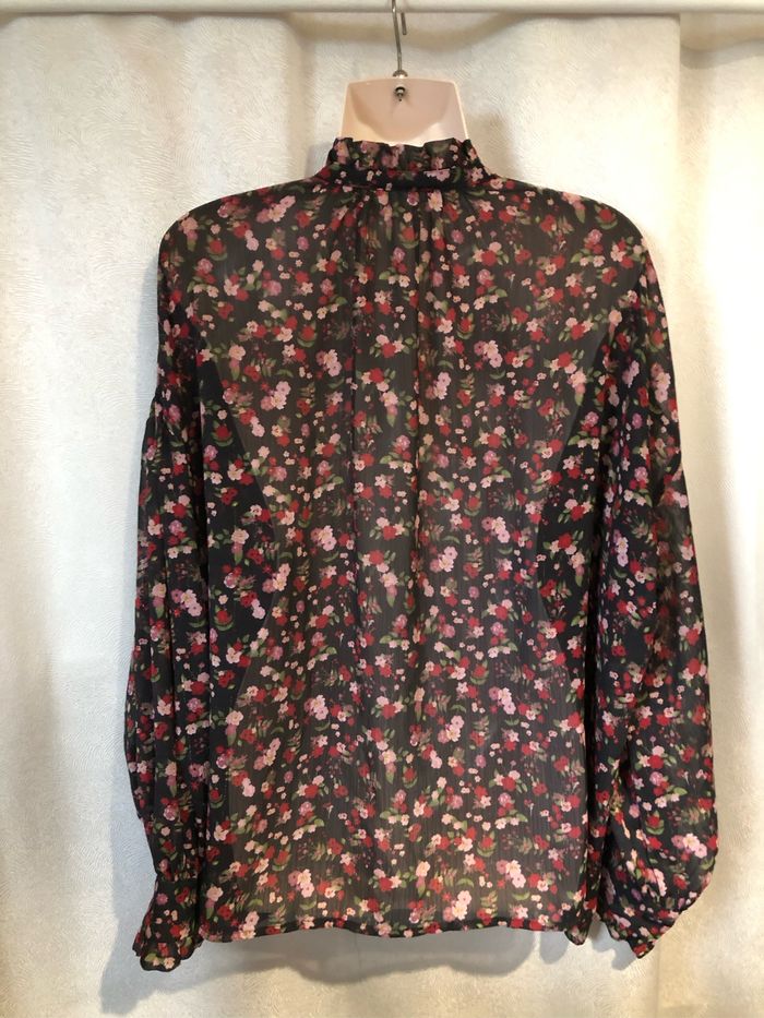 Chemise noire fleurie Fil or 42 la city - photo numéro 8