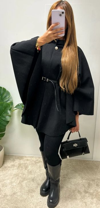 Cape ceinture noir