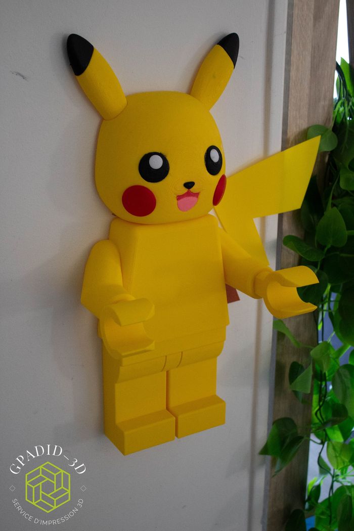 Dévidoir de papier toilette ou simple décoration murale dans un style lego  pikachu - photo numéro 2