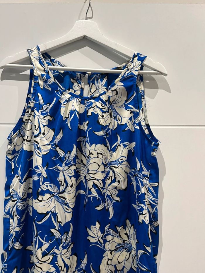 Robe courte, tunique, bleue imprimée taille 38 - photo numéro 2