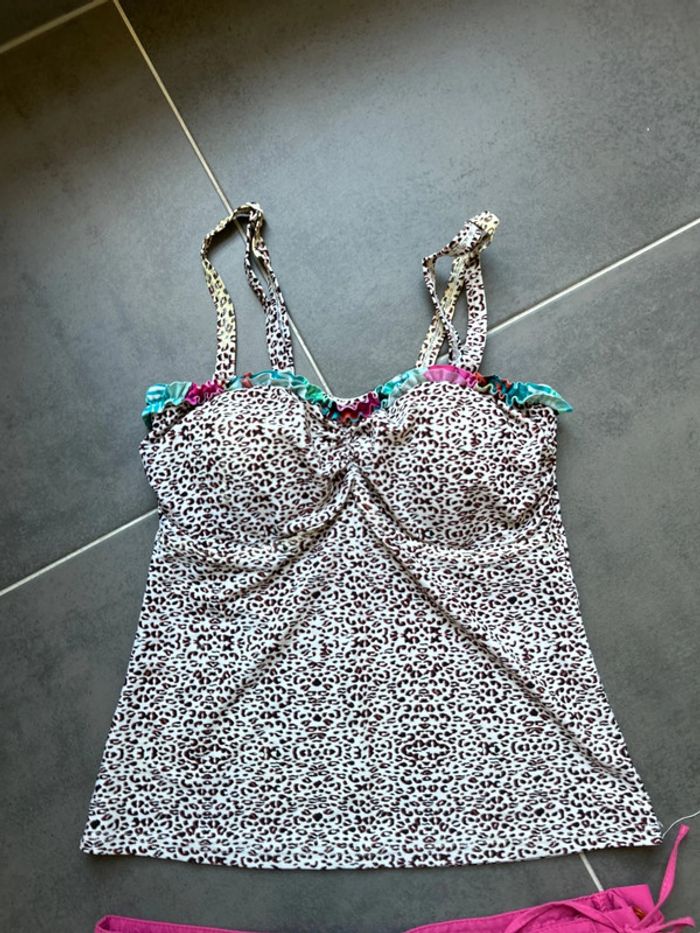 Ensemble maillot bain débardeur léopard et short femme - photo numéro 3