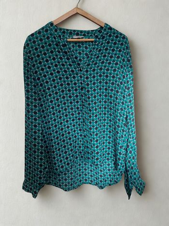 Blouse chic imprimé graphique - Style Rétro / Moderne