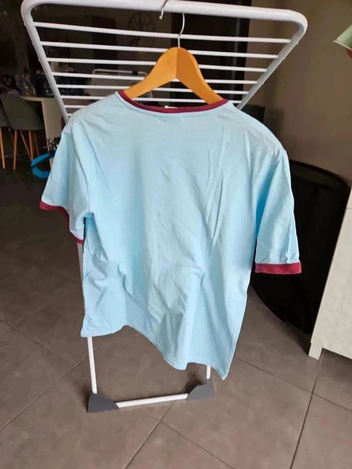 Tee shirt bleu et bordeaux / grenat taille l - photo numéro 4