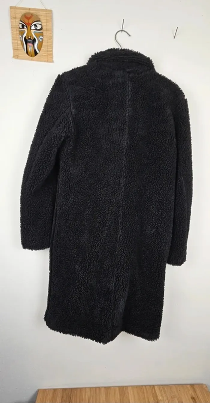 Manteau long Teddy noir "Insta Girl" T. S/M + Sacoche assortie - NEUF - photo numéro 12