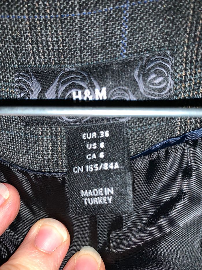 Veste mi longue gris chiné H&M taille 36 - photo numéro 3