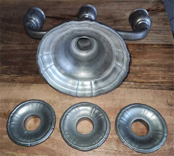 Chandelier étain 3 branches - photo numéro 3