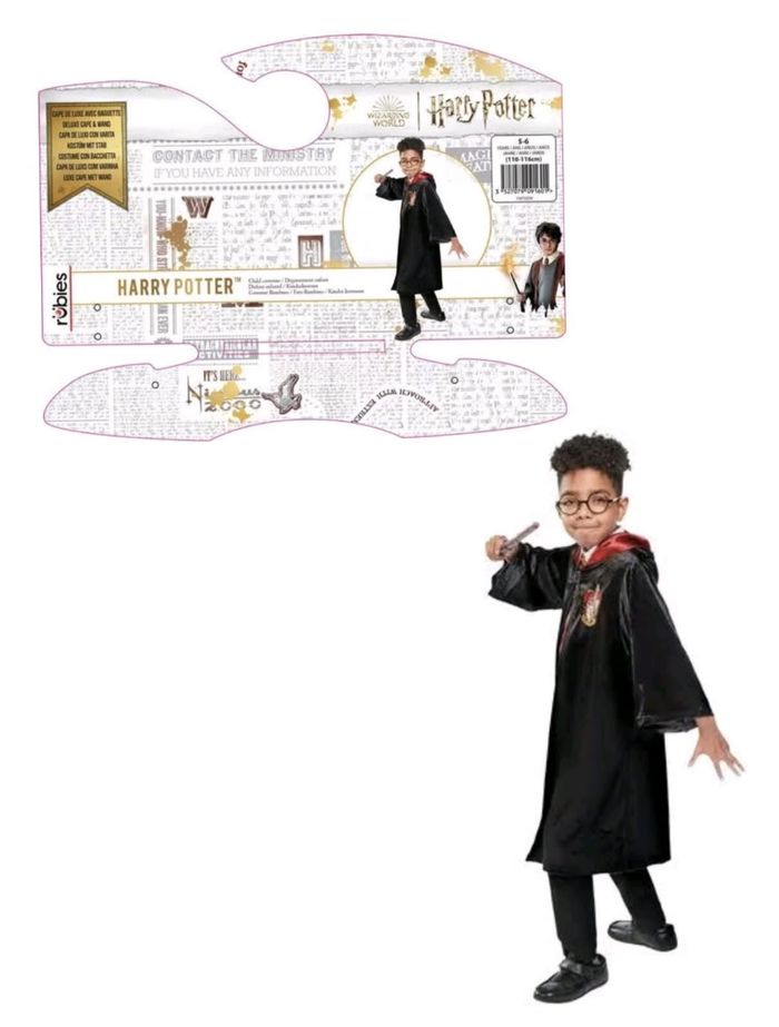 Déguisement Harry Potter 7/8 ans cape luxe Gryffondor avec baguette
