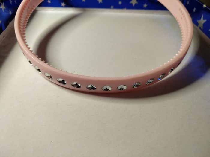 Serre tête rose avec petits brillants - Neuf