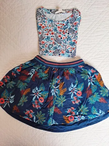 Ensemble DPAM jupe + tee-shirt manches longues - 4 ans