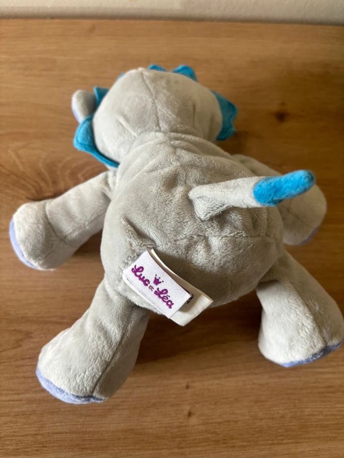 Doudou lion gris blanc bleu Luc et Léa - photo numéro 3