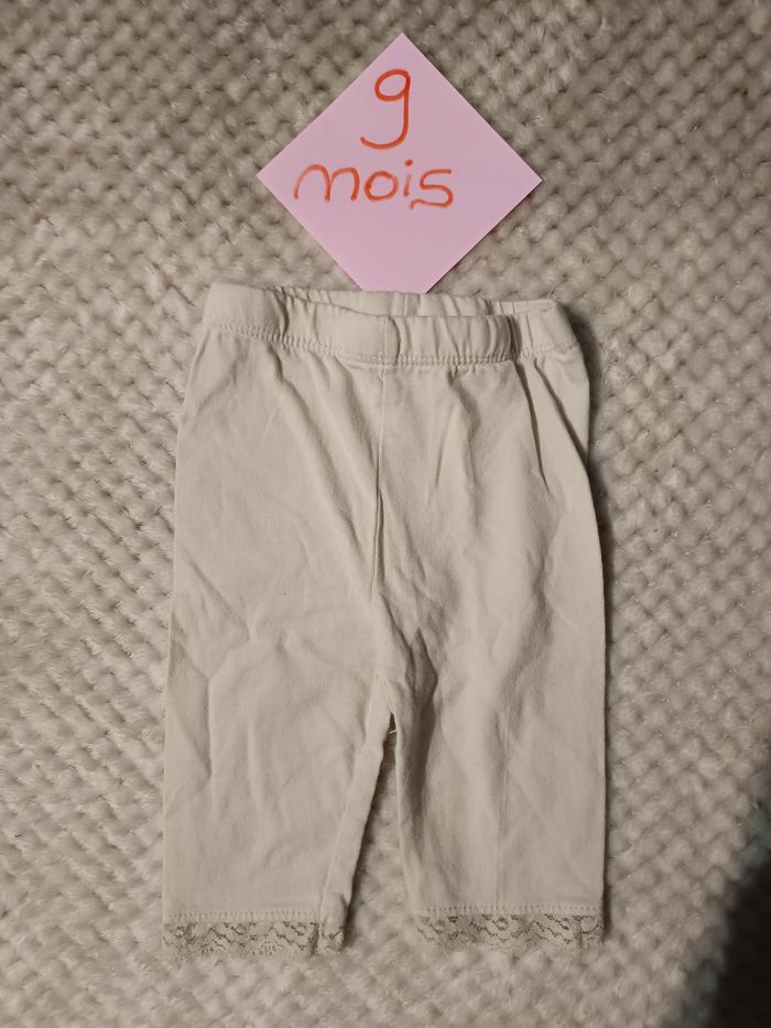 Legging court dentelles 6/9 mois