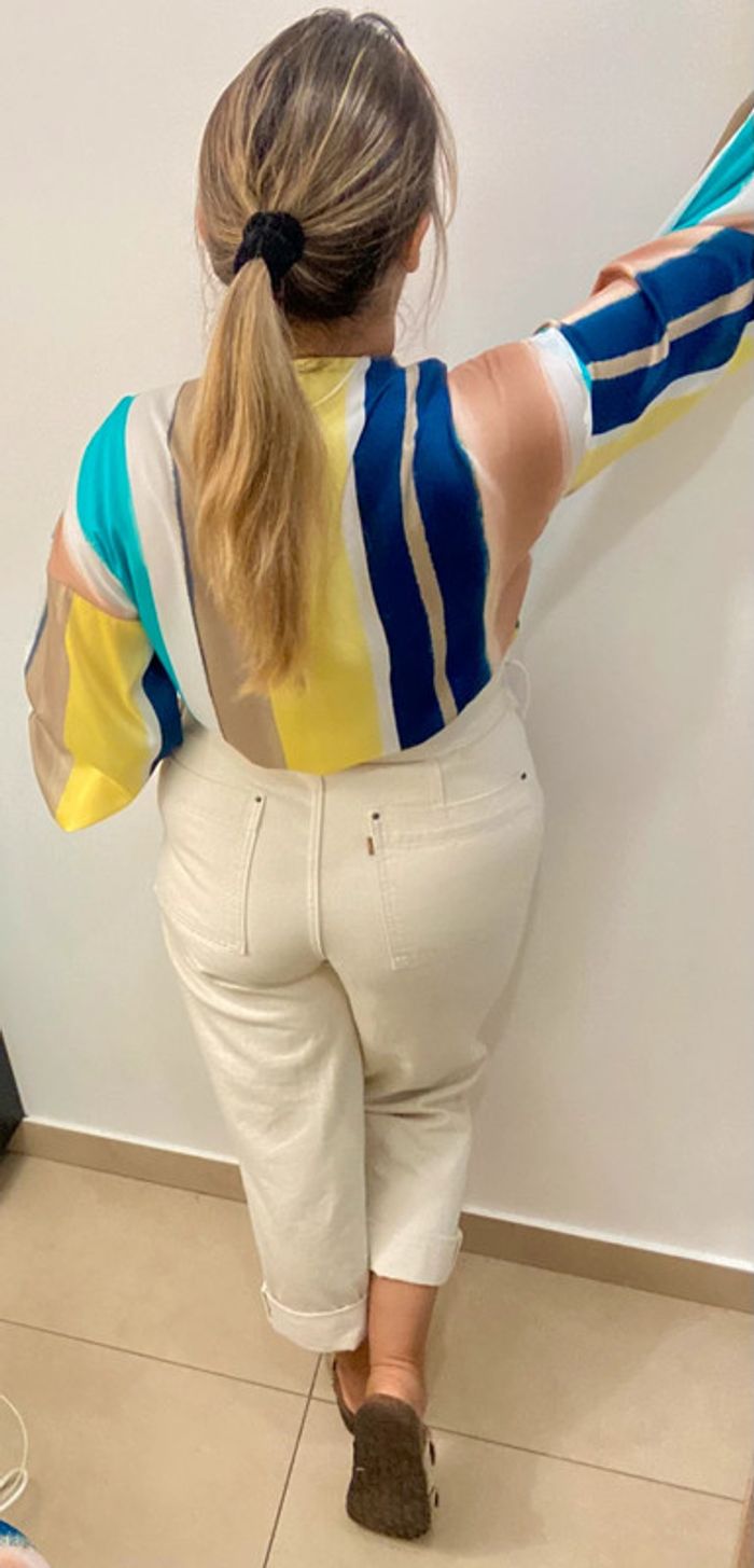 🎨Blouse satinée à rayures multicolores ZARA Taille M - photo numéro 9