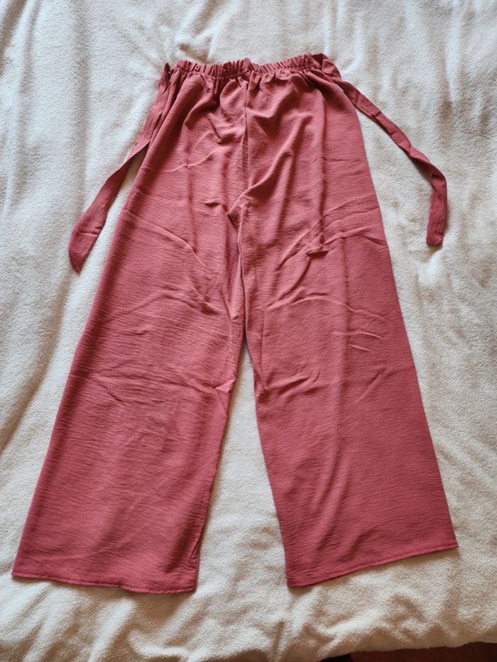 Pantalon à jambes larges / palazzo rose TU 36/40 - photo numéro 4
