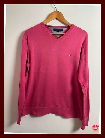 Pull Tommy Hilfiger – Homme – Taille L – Rose – Col V – État impeccable