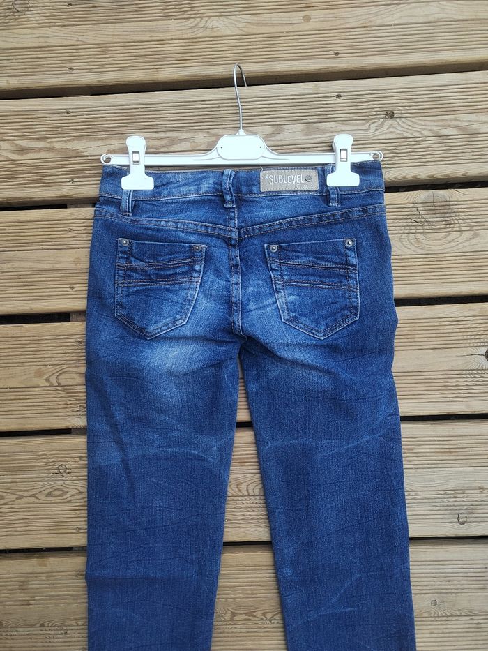 Jean Slim Taille Basse Bleu Foncé – Taille 34 / XS – Très Bon État – The sublevel Collection - photo numéro 8