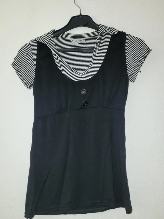 T shirt effet débardeur