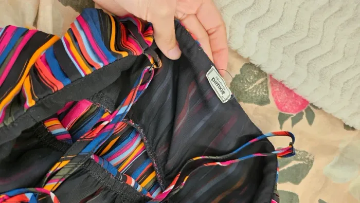 Robe longue plissée multicolore taille m neuve - photo numéro 6