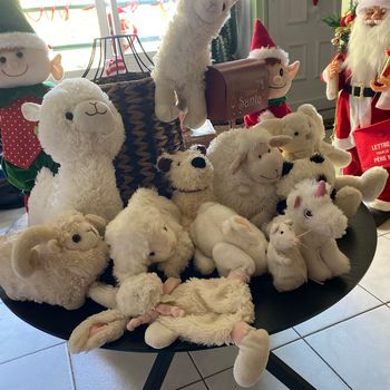 Lot peluches blanches toutes tailles