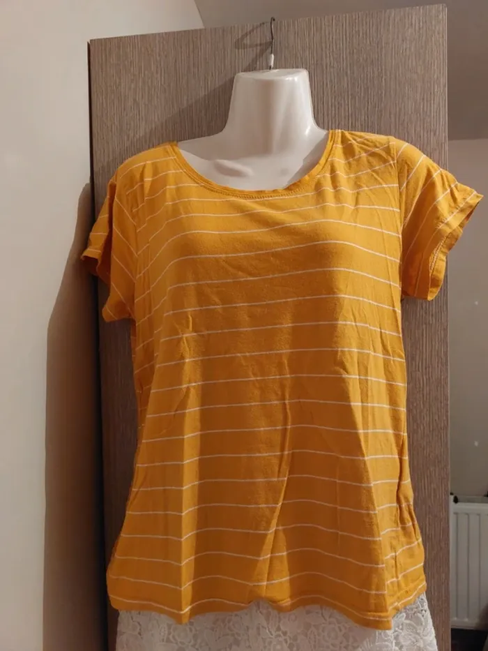 T-shirt jaune rayé - Colours of the World - Taille L