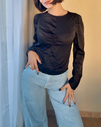 Blouse noire Belair satinée taille 1 - parfait état