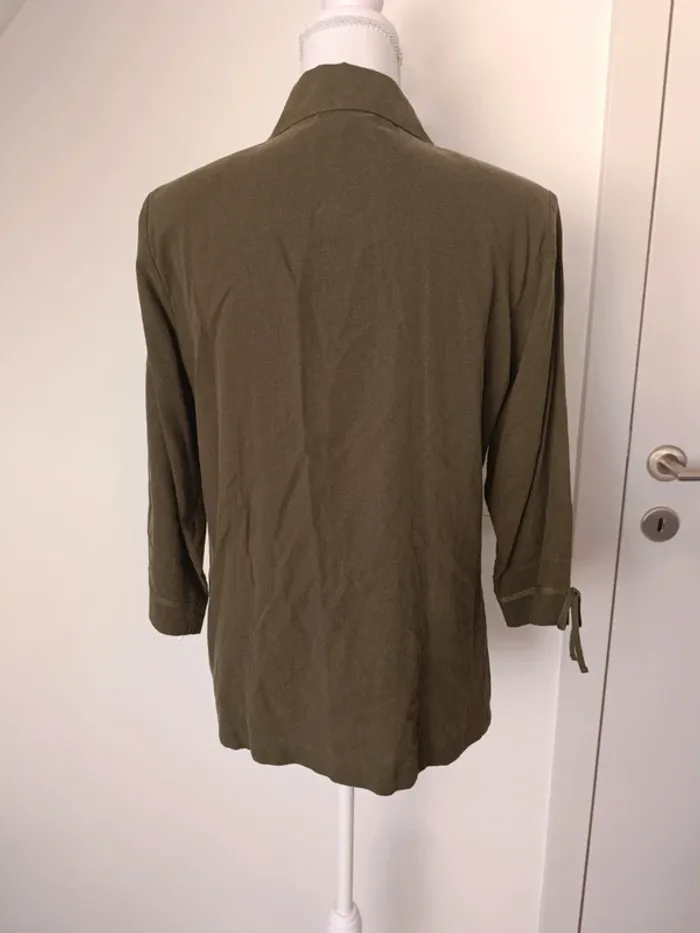 Chemise tunique kaki en lin & lyocell avec épaulettes – Canda C&A T. 40/42 - photo numéro 6