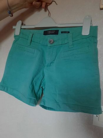 Short en jean taille basse couleur vert pastel vert d'eau taille 34