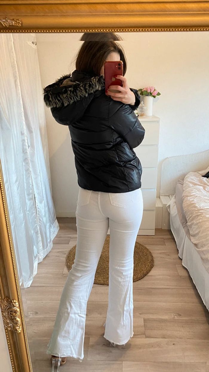 Doudoune matelassé noir à capuche - photo numéro 4