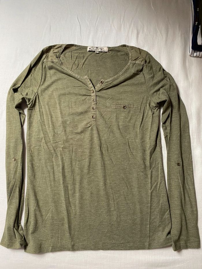 T-shirt manche longue kaki