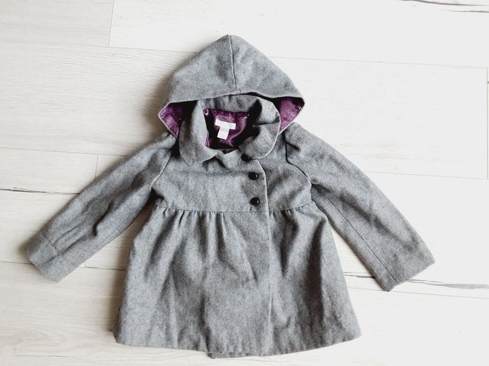 Vêtement bébé fille manteau veste trench gris Obaïbi 12 mois 1 an