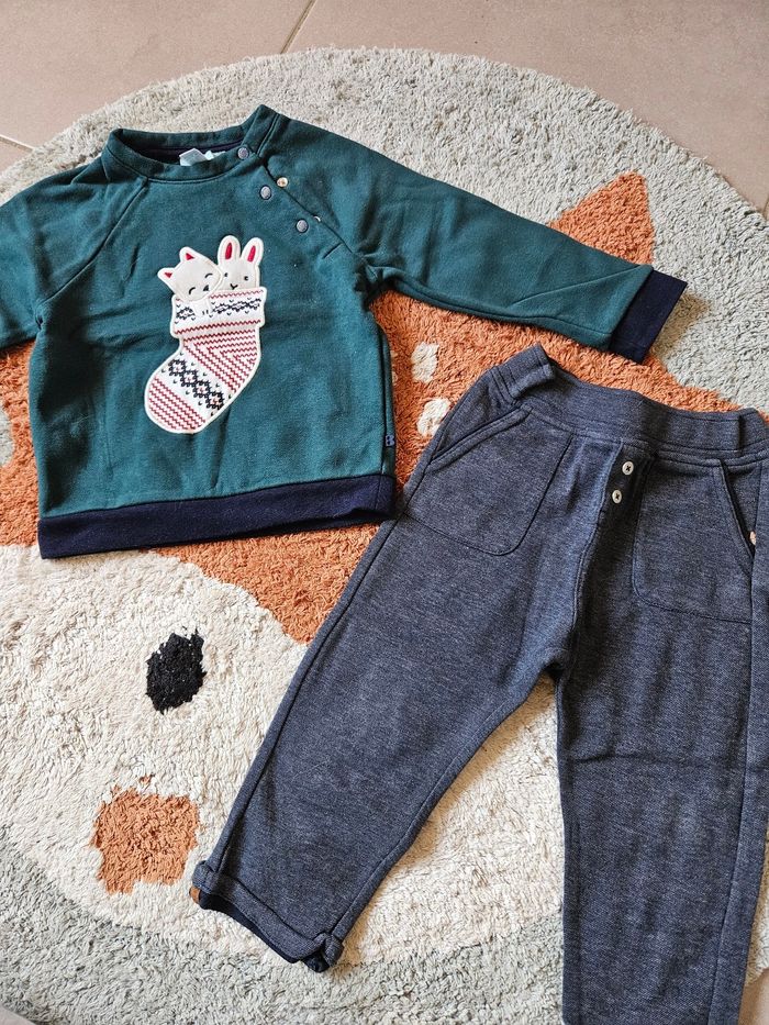Ensemble lapin Noël- 24 mois