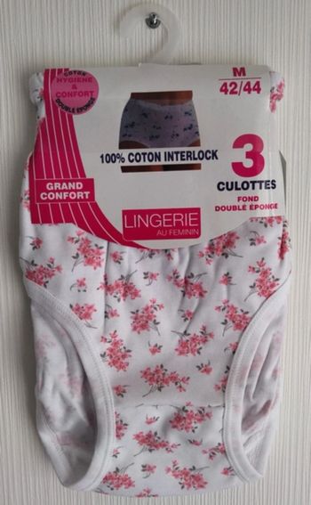 Lot de 3 culottes fleuries coton taille M/L