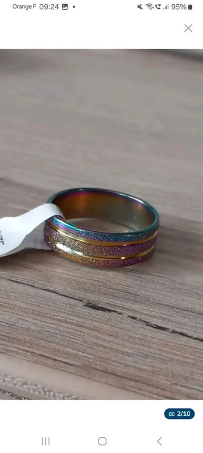 Bague en acier inoxydable taille 18 (57) - photo numéro 2