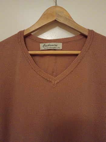 Pull vieux rose cachemire Col V