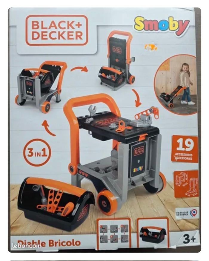 Smoby black & decker diable bricolo 3 en 1