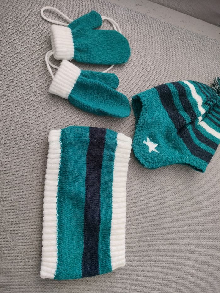Bonnet, tour de cou, gants