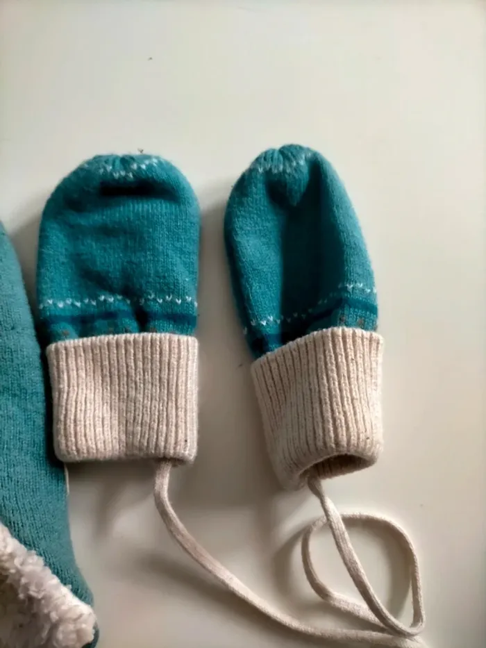 Bonnet moufles bébé - photo numéro 3