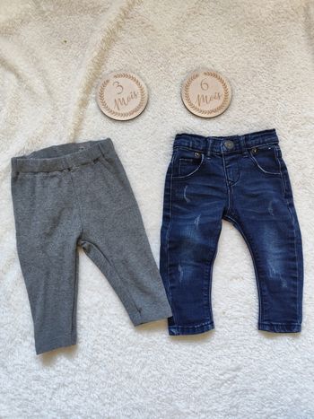 1 legging et 1 jean, 3-6 mois, garçon 👣