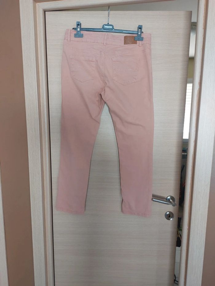 Pantalon jeans rose elasthane - photo numéro 3