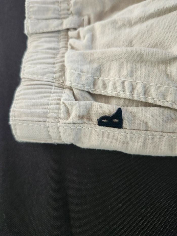 Ensemble été garçon polo blanc bermuda lin beige ceremonie okaidi 3 ans - photo numéro 3