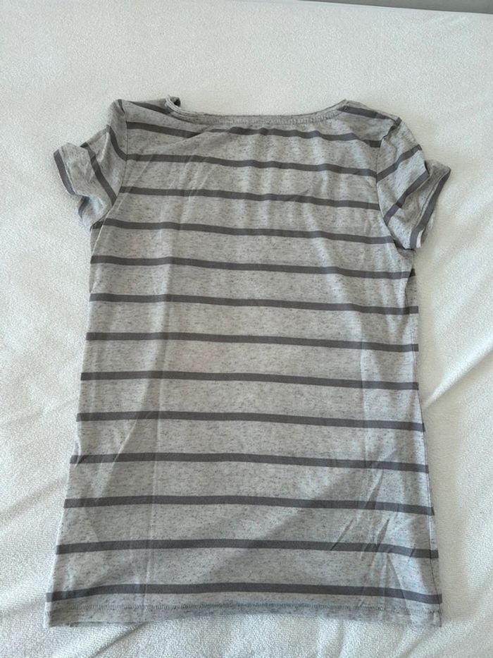 Tee shirt Esprit gris rayé T. L - photo numéro 3